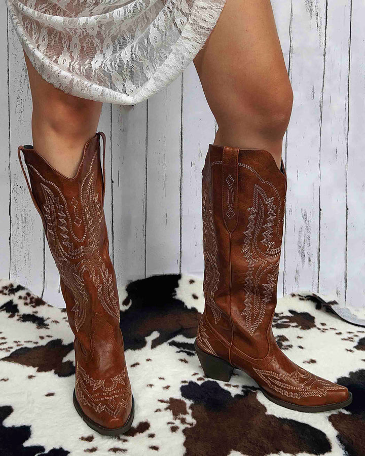 Maleney Western Cowgirl Embroidery Boots