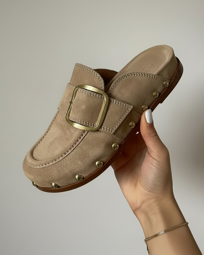 Maleney Boho Studded Buckle Clogs