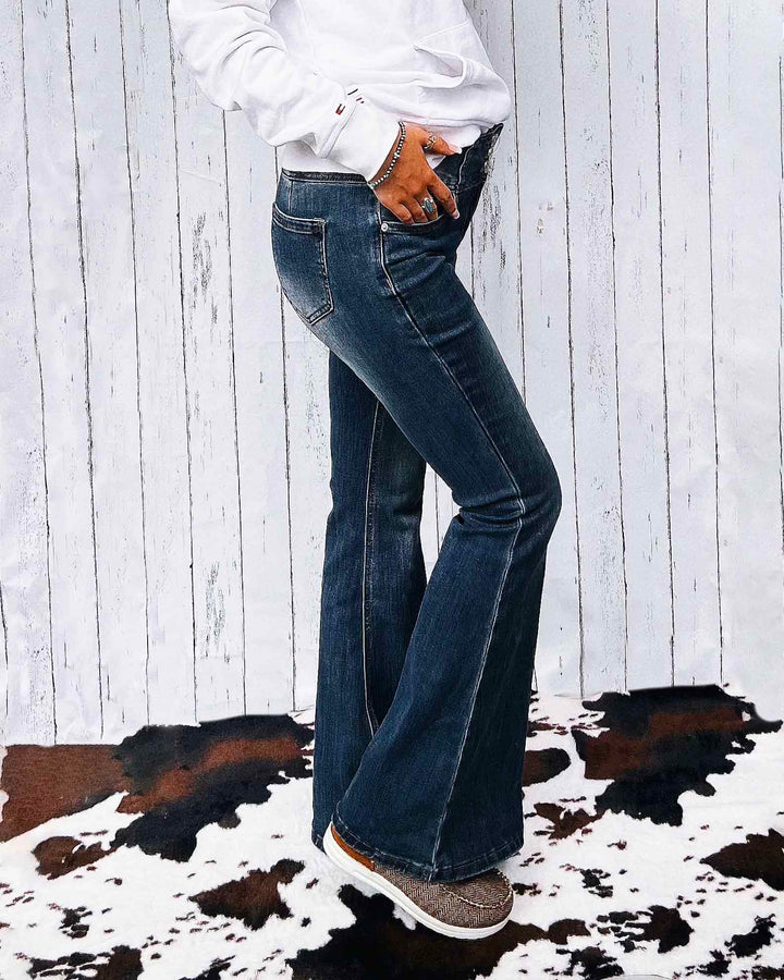 Maleney Triple Button Flare Jeans