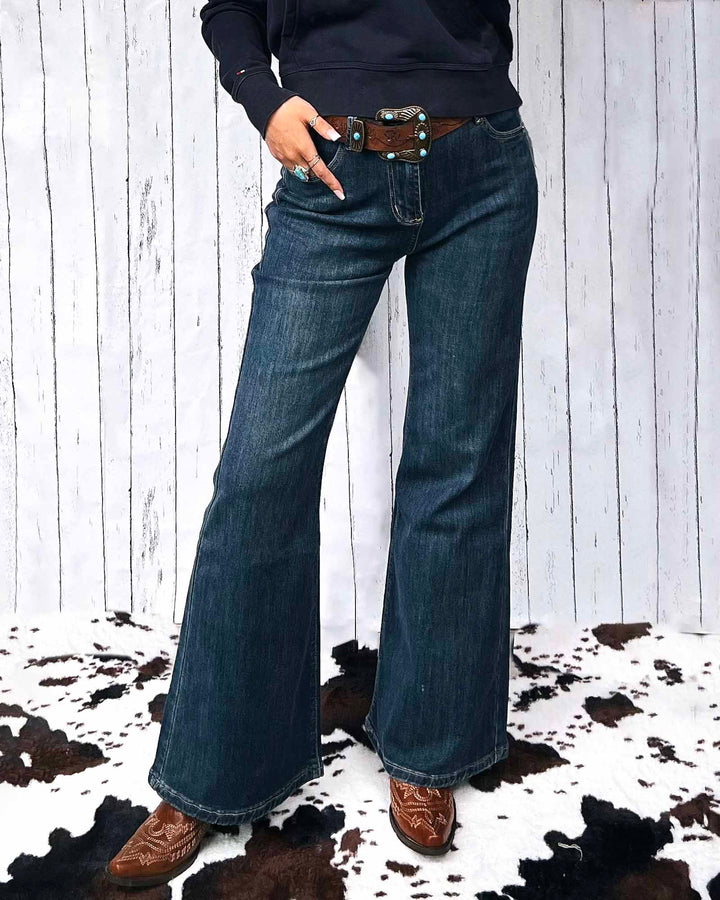 Maleney Dark Wash Wide Leg Jeans