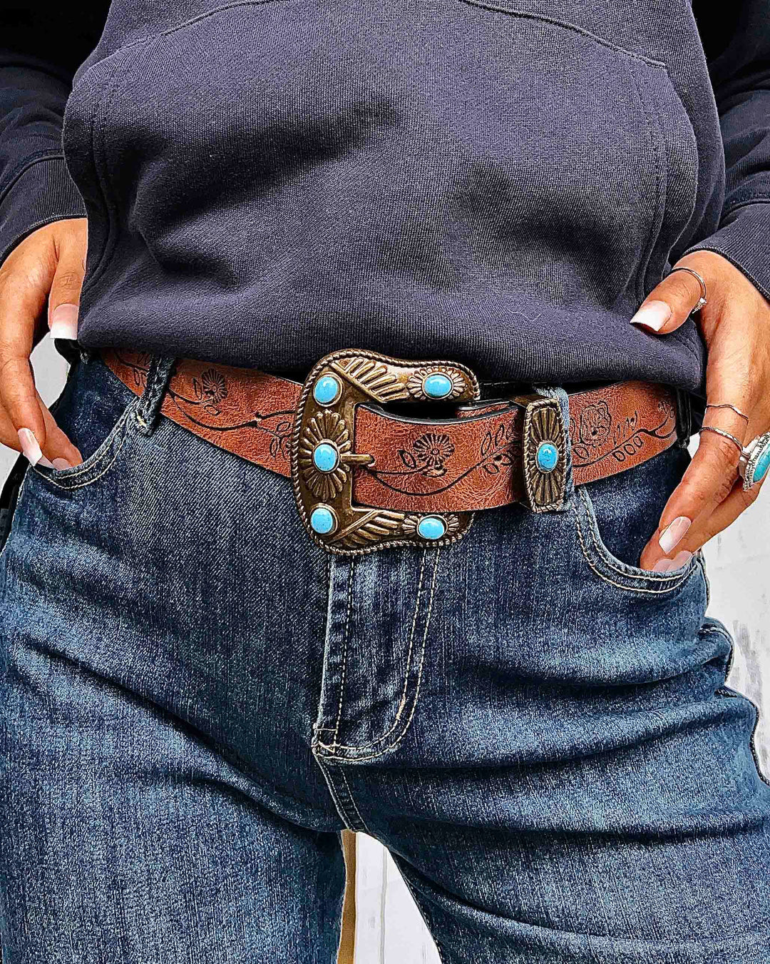 Maleney Turquoise Rose Belt
