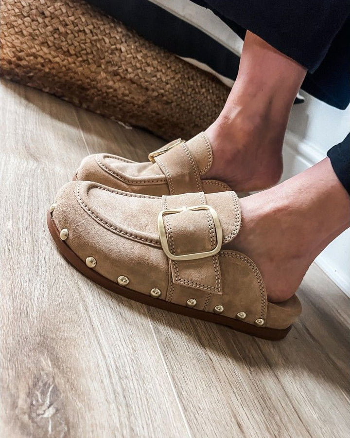 Maleney Boho Studded Buckle Clogs