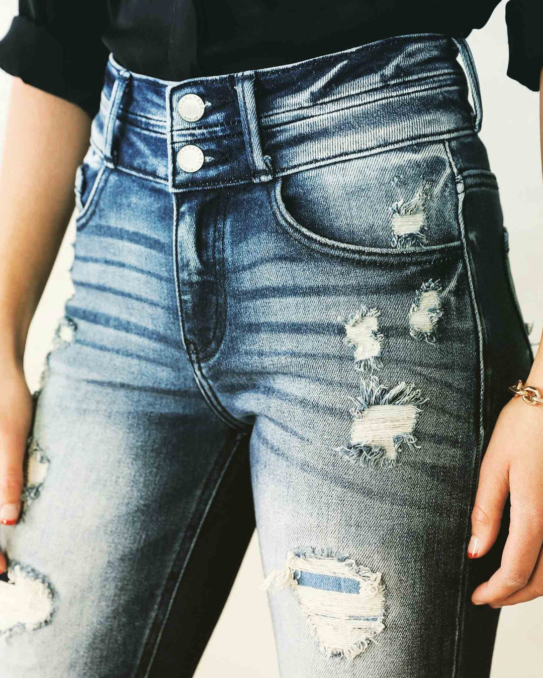Maleney Western Distressed Flared Denim Jeans