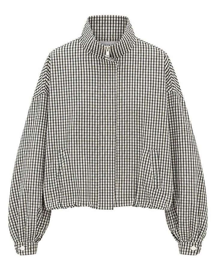 Maleney Gingham Print Bomber Jacket