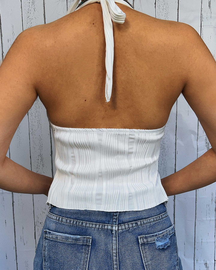 Maleney Sleeveless Top with Metal Buttons