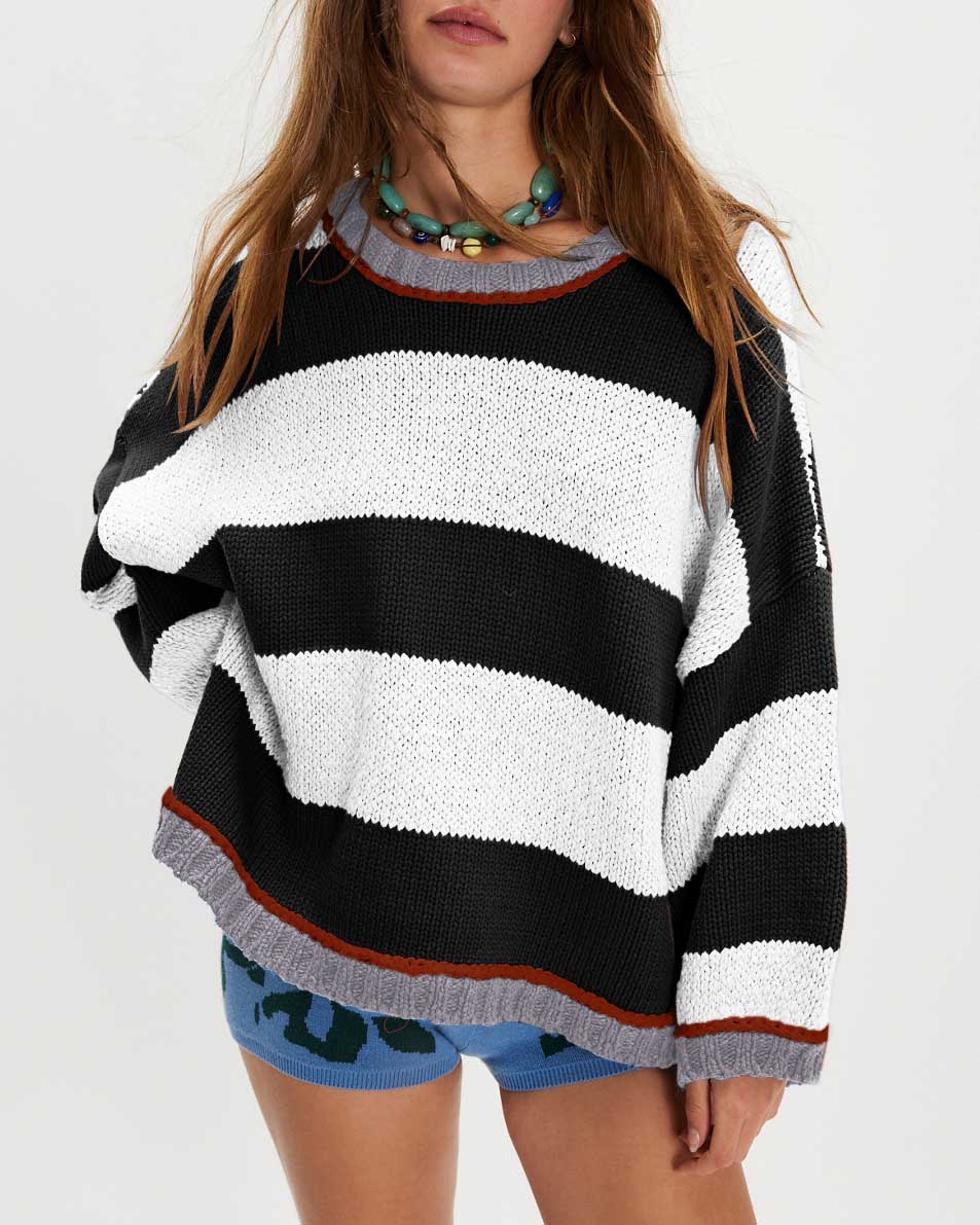 Maleney Striped Pullover Sweatershirt