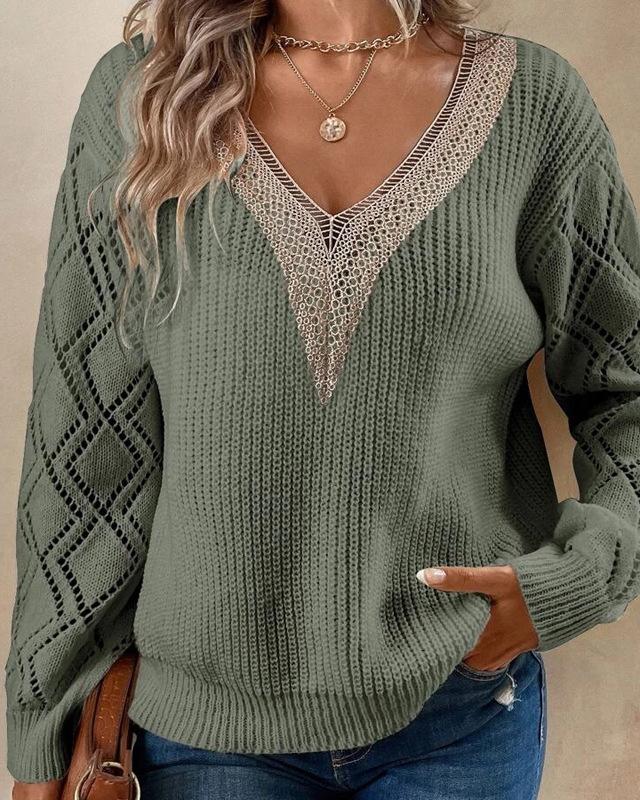 Maleney V-Neck Loose Casual Pullover Sweater