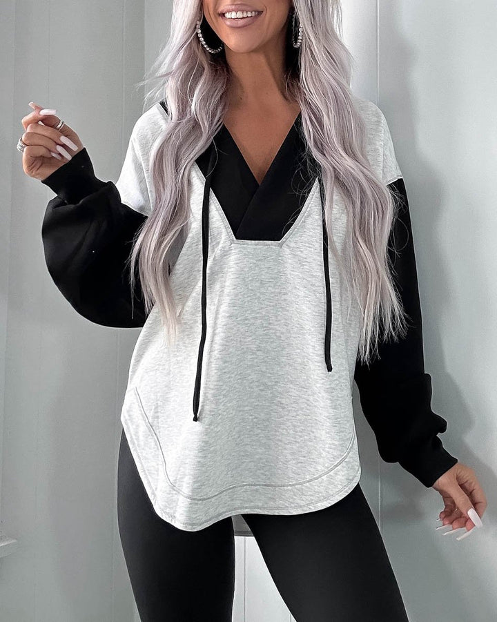 Maleney V Neck Comfy Oversized Hoodie