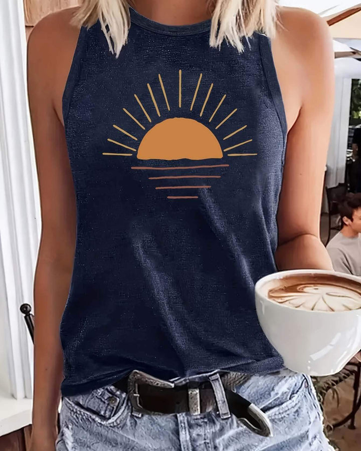 Maleney Graphic Round Neck Tank Top