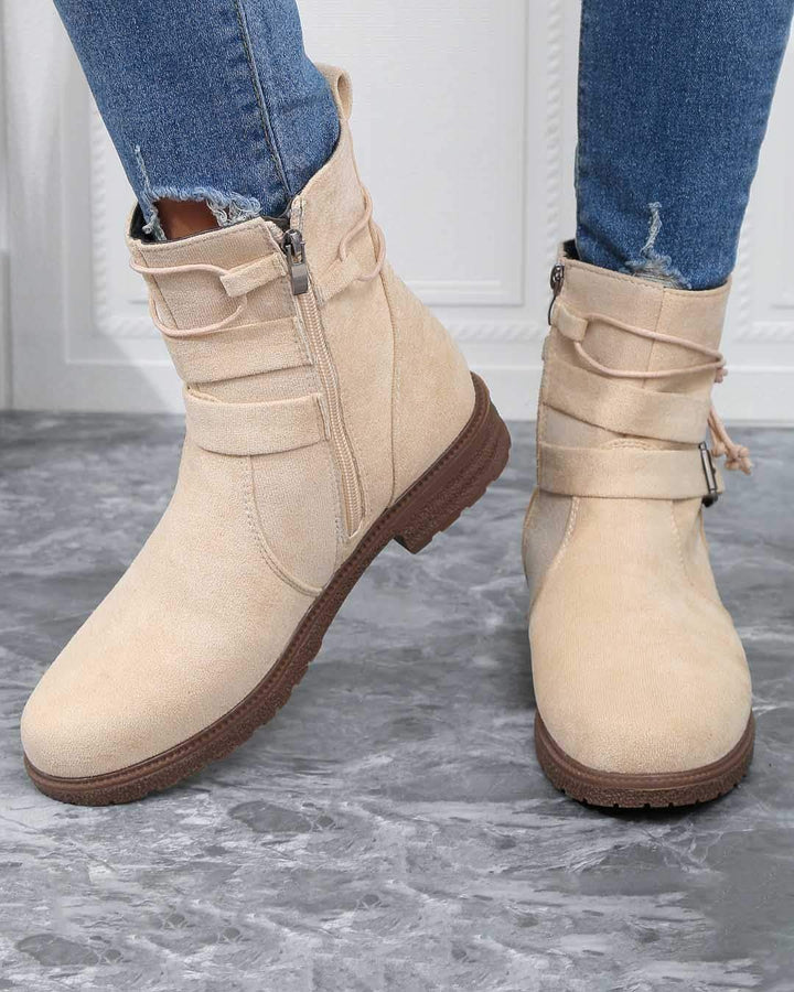 Maleney Faux Suede Zipper Boots