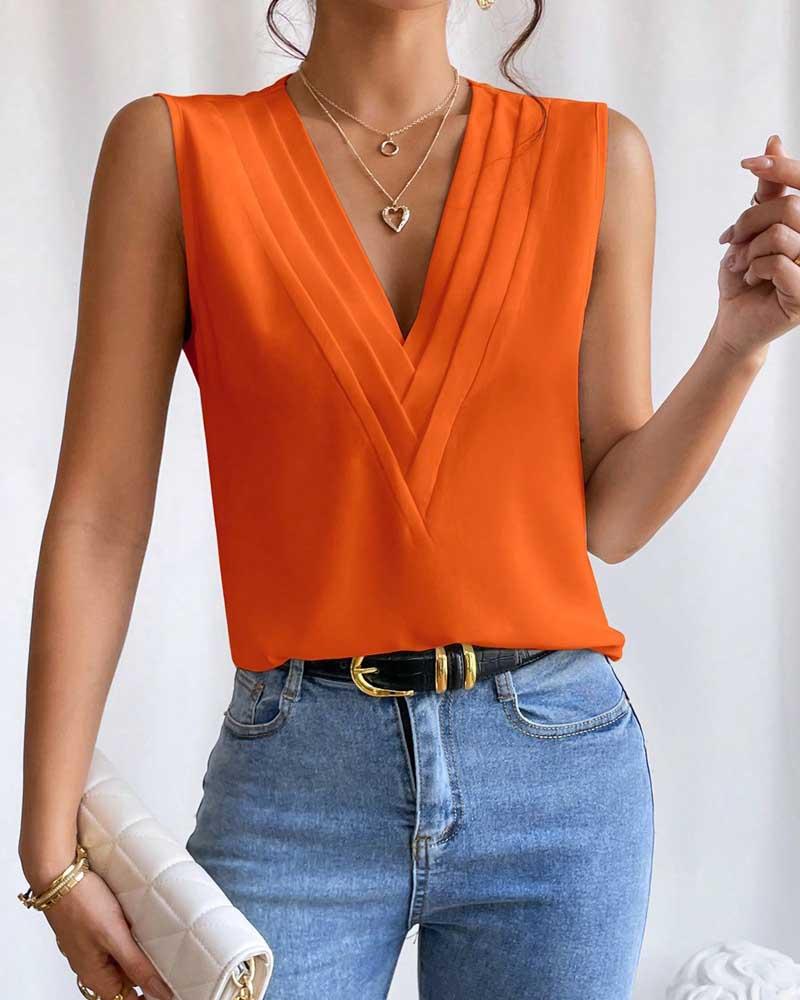 Maleney V Neck Sleeveless Top