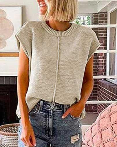 Maleney Round Neck Pullover Top