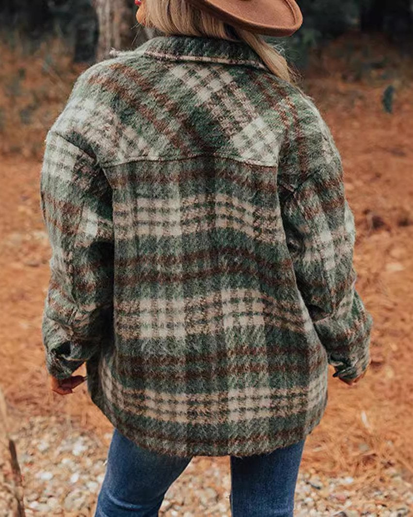 Maleney Retro Style Plaid Jacket