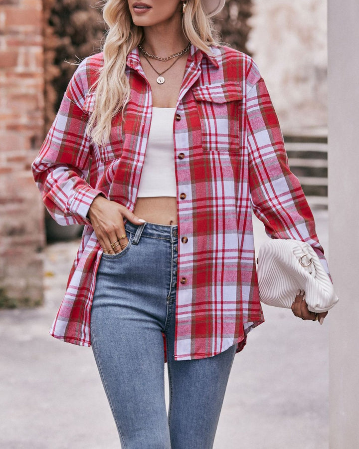 Maleney Casual Loose Plaid Shirt