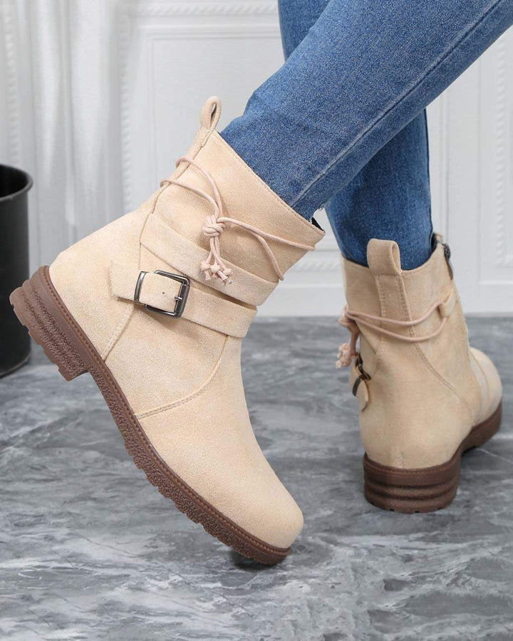 Maleney Faux Suede Zipper Boots