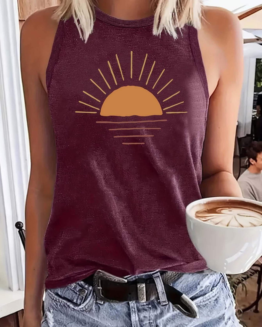 Maleney Graphic Round Neck Tank Top