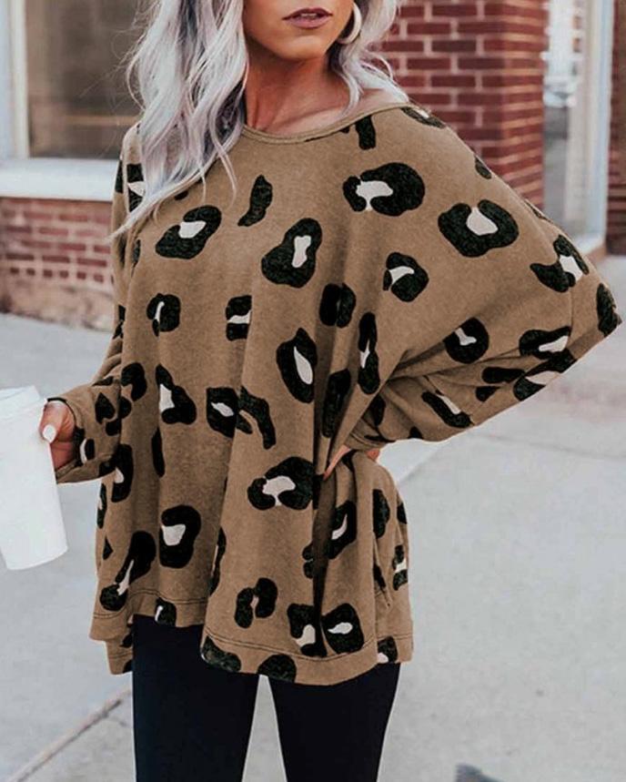 Maleney Oversized Leopard Print Top