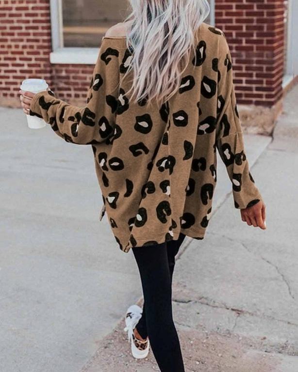 Maleney Oversized Leopard Print Top