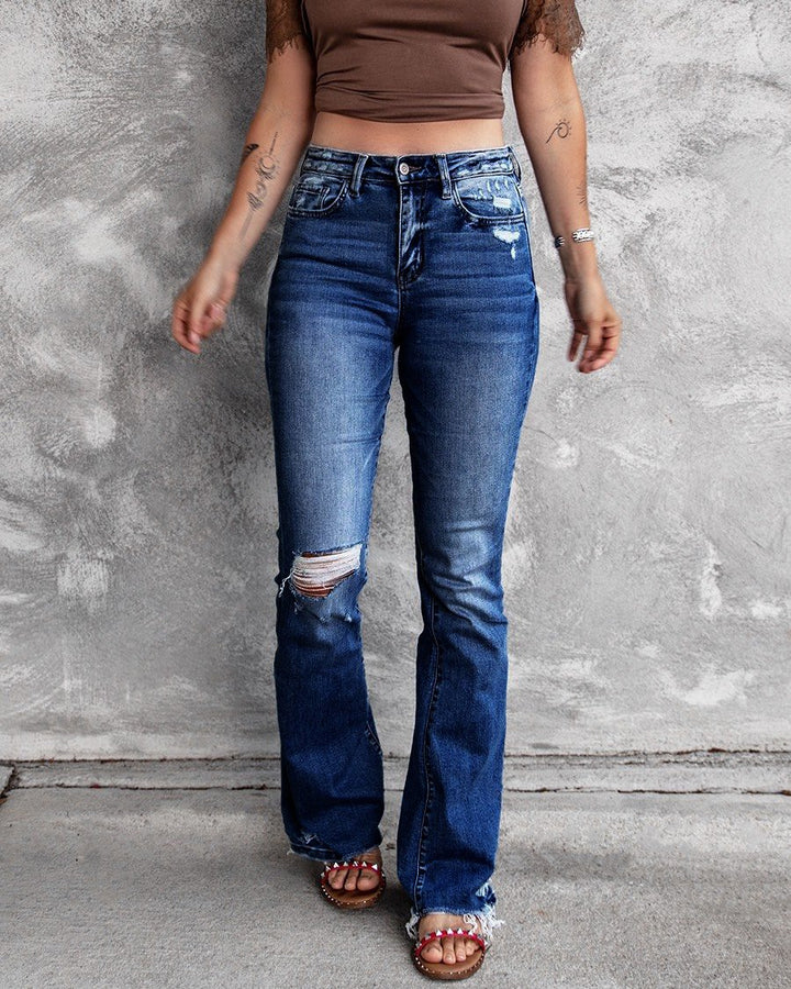 Maleney  High-Waist Slim Fit Flare Jeans