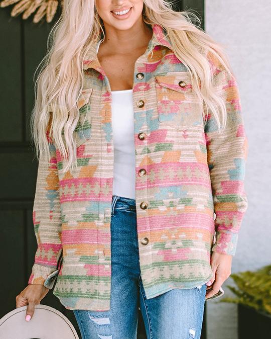 Maleney Printed Single-breasted Casual Jacket