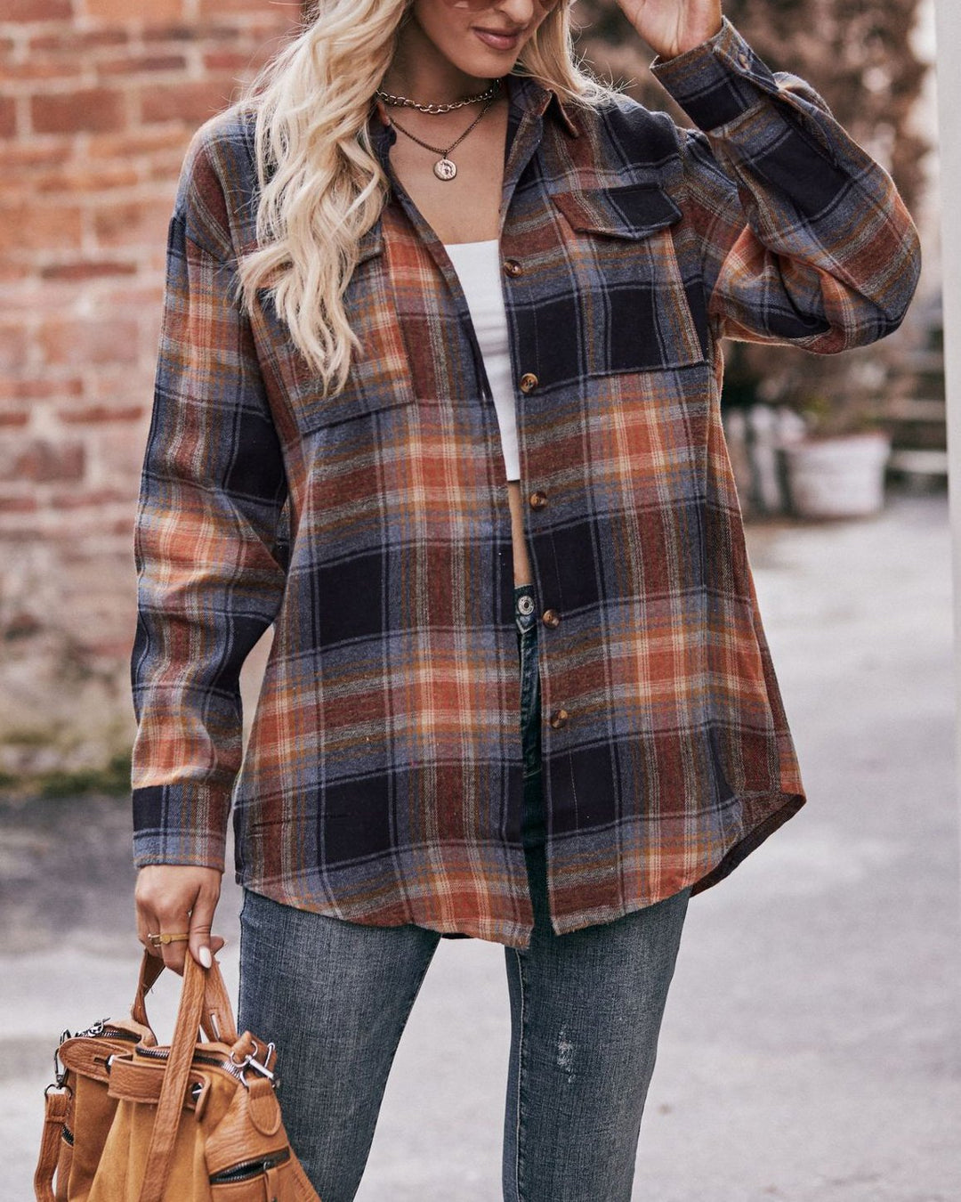 Maleney Casual Loose Plaid Shirt