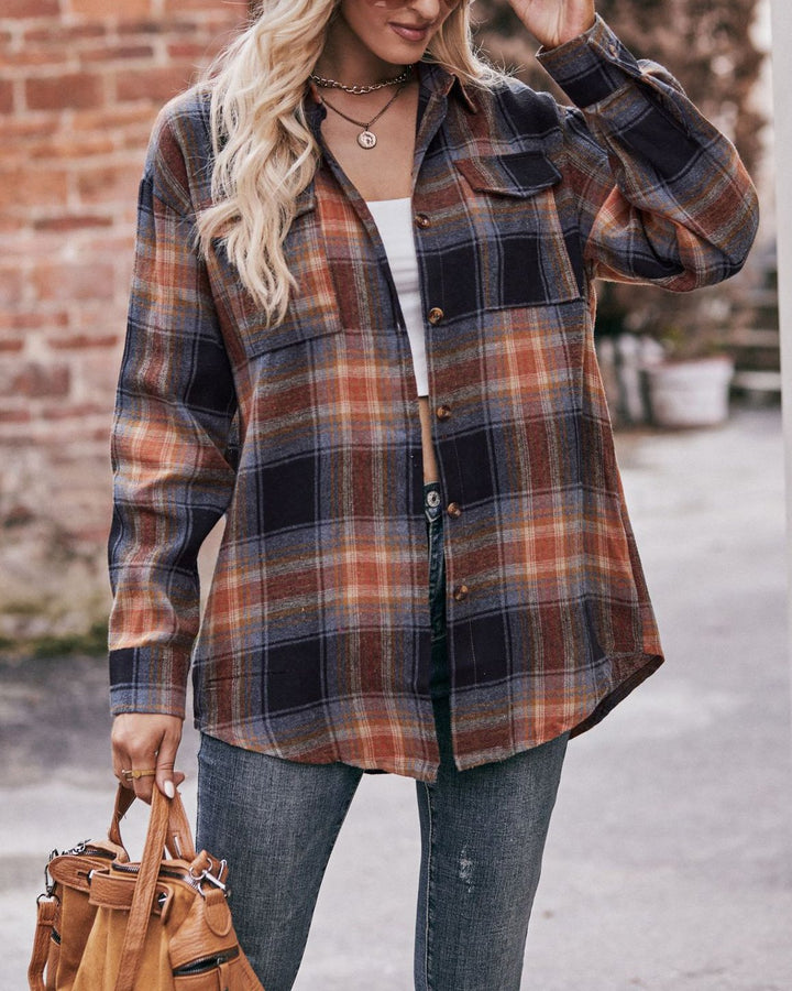 Maleney Casual Loose Plaid Shirt