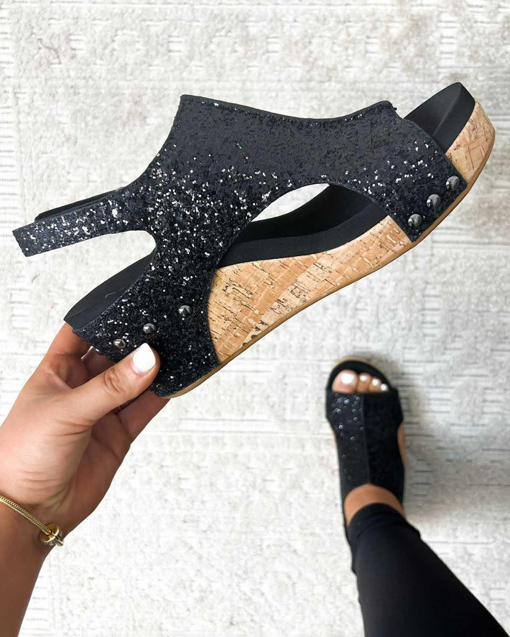 Maleney MID HEEL GLITTER SANDALS