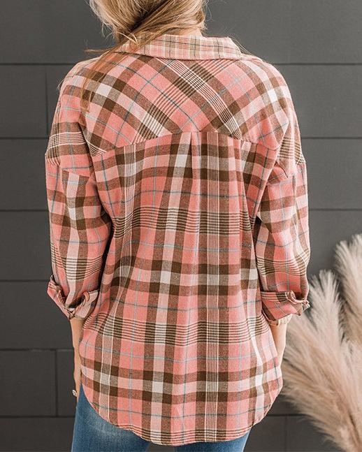 Maleney Plaids Loose Long Sleeve Shirt