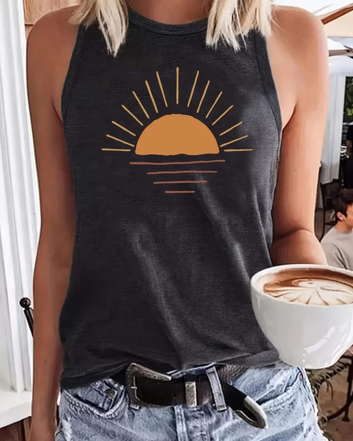 Maleney Graphic Round Neck Tank Top