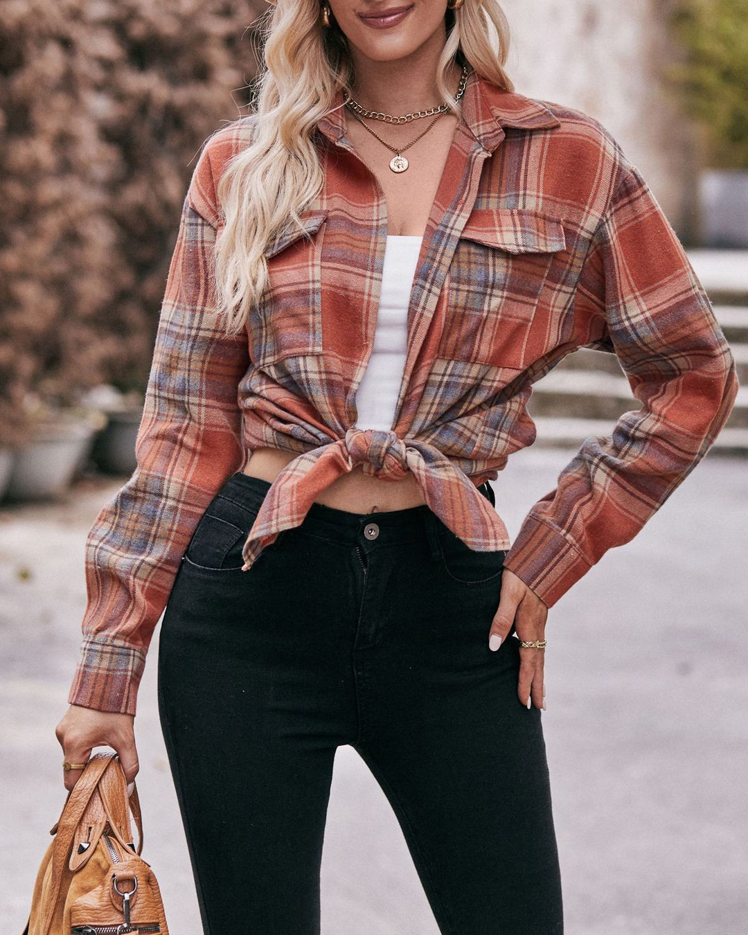 Maleney Casual Loose Plaid Shirt