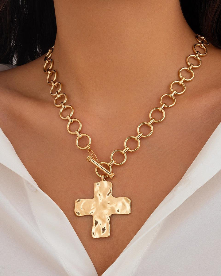 Maleney OT Clasp Chain Cross Necklace