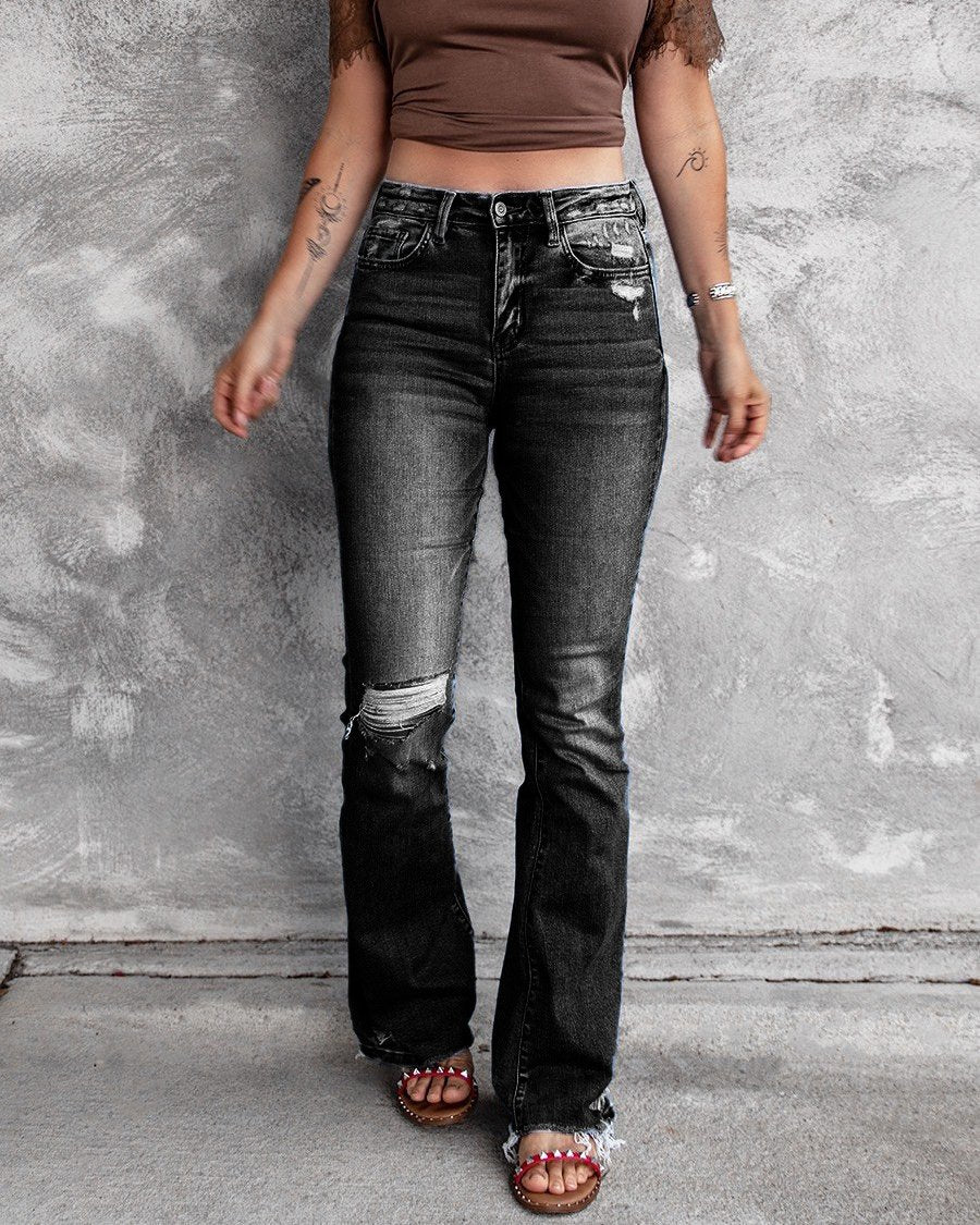 Maleney  High-Waist Slim Fit Flare Jeans