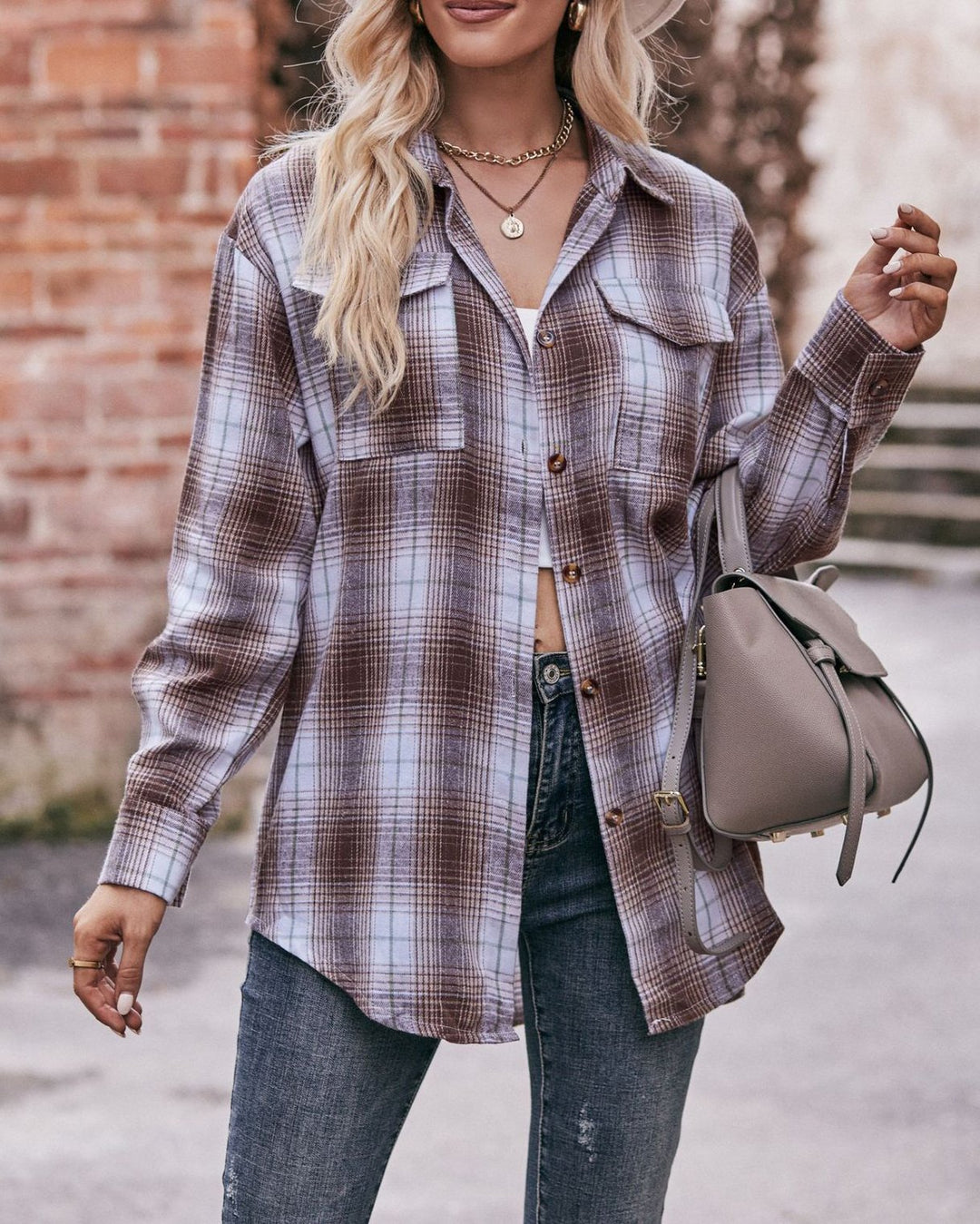 Maleney Casual Loose Plaid Shirt