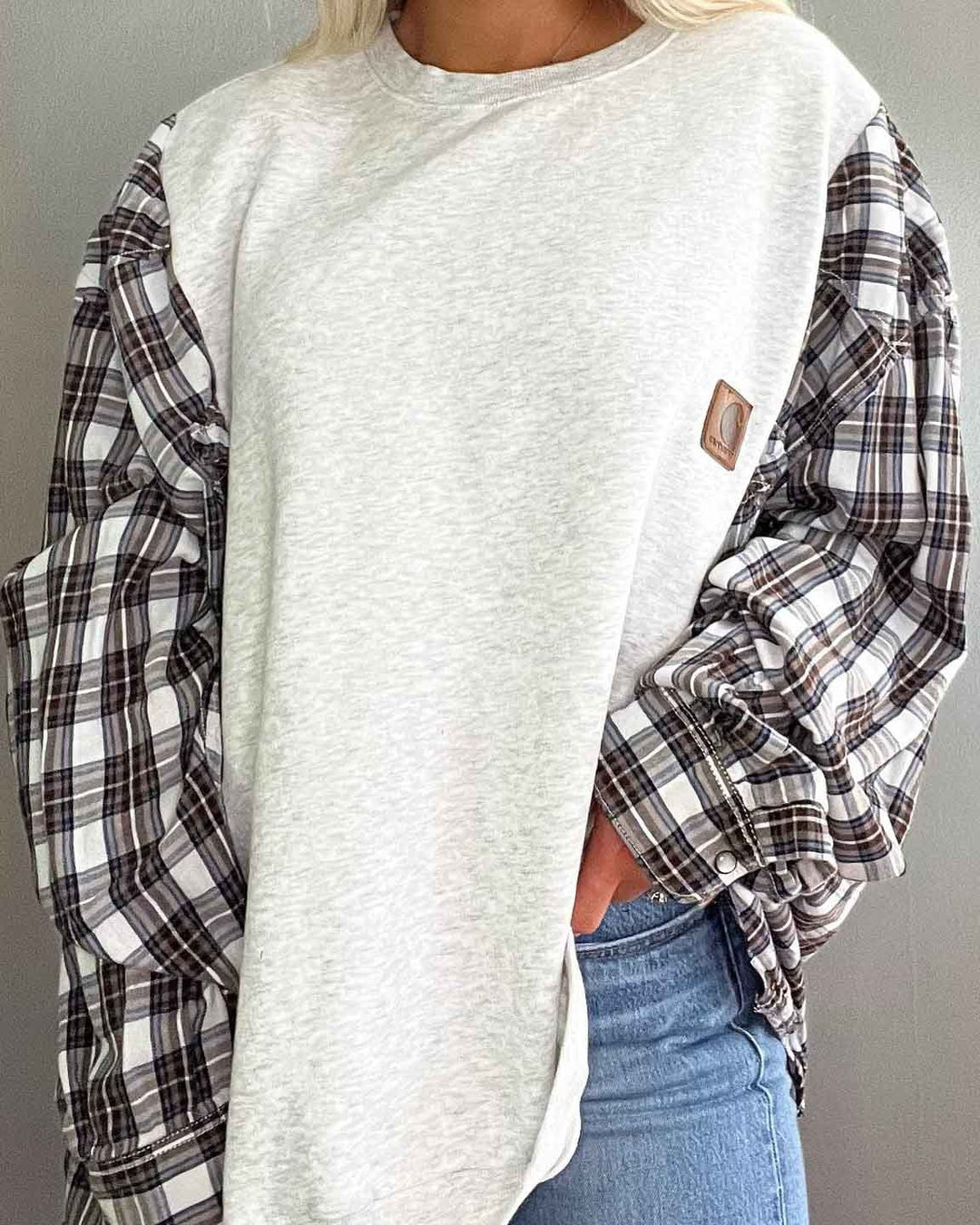 Maleney Plaid Colorblock Sweatshirt