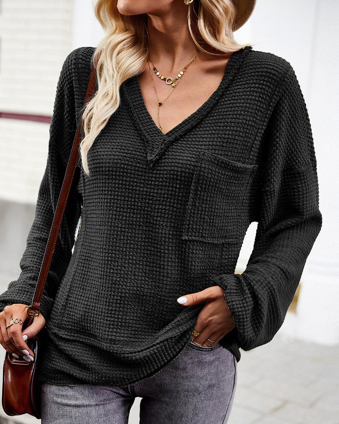 Maleney V Neck Long Sleeve Top