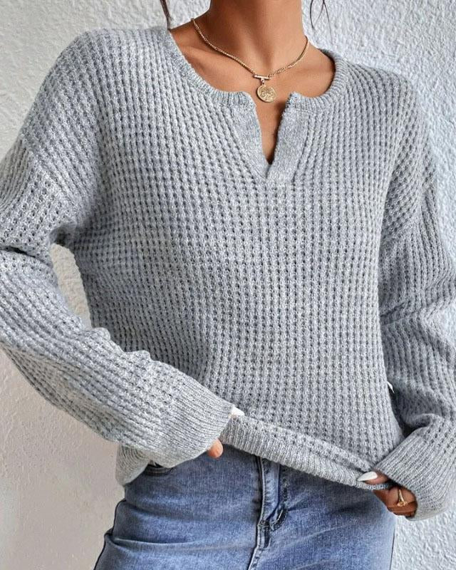 Maleney V-neck Waffle Sweater