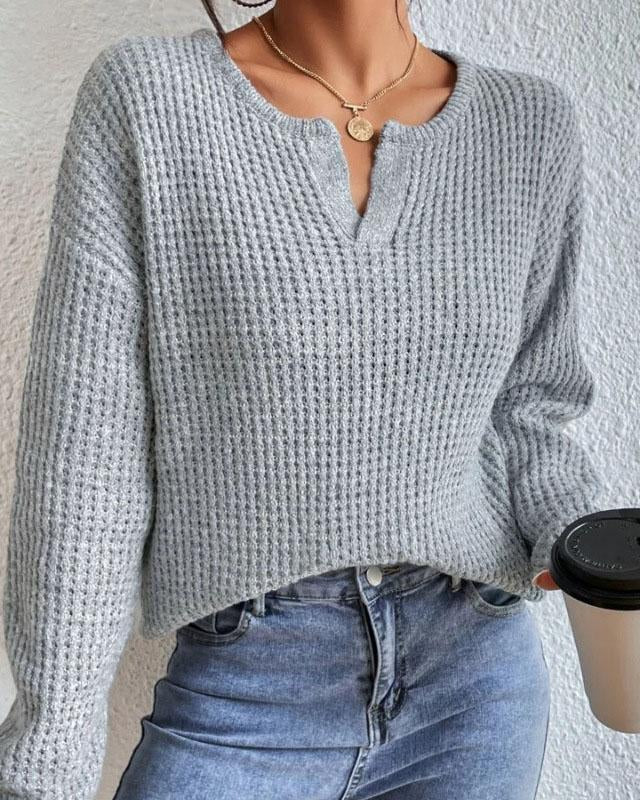 Maleney V-neck Waffle Sweater