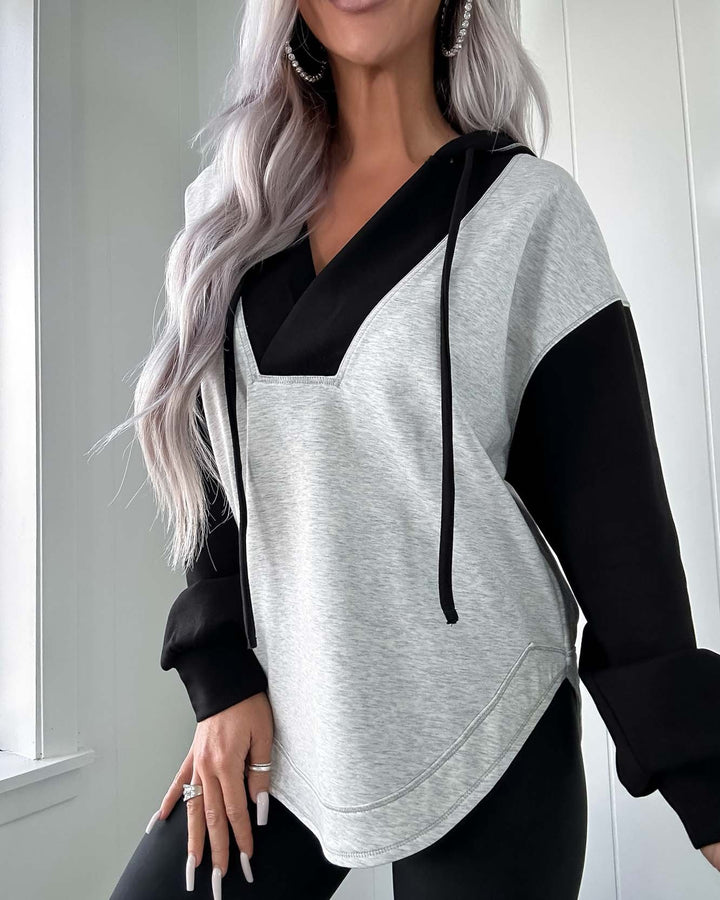 Maleney V Neck Comfy Oversized Hoodie