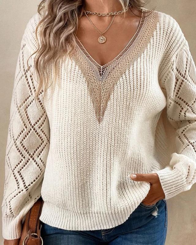 Maleney V-Neck Loose Casual Pullover Sweater