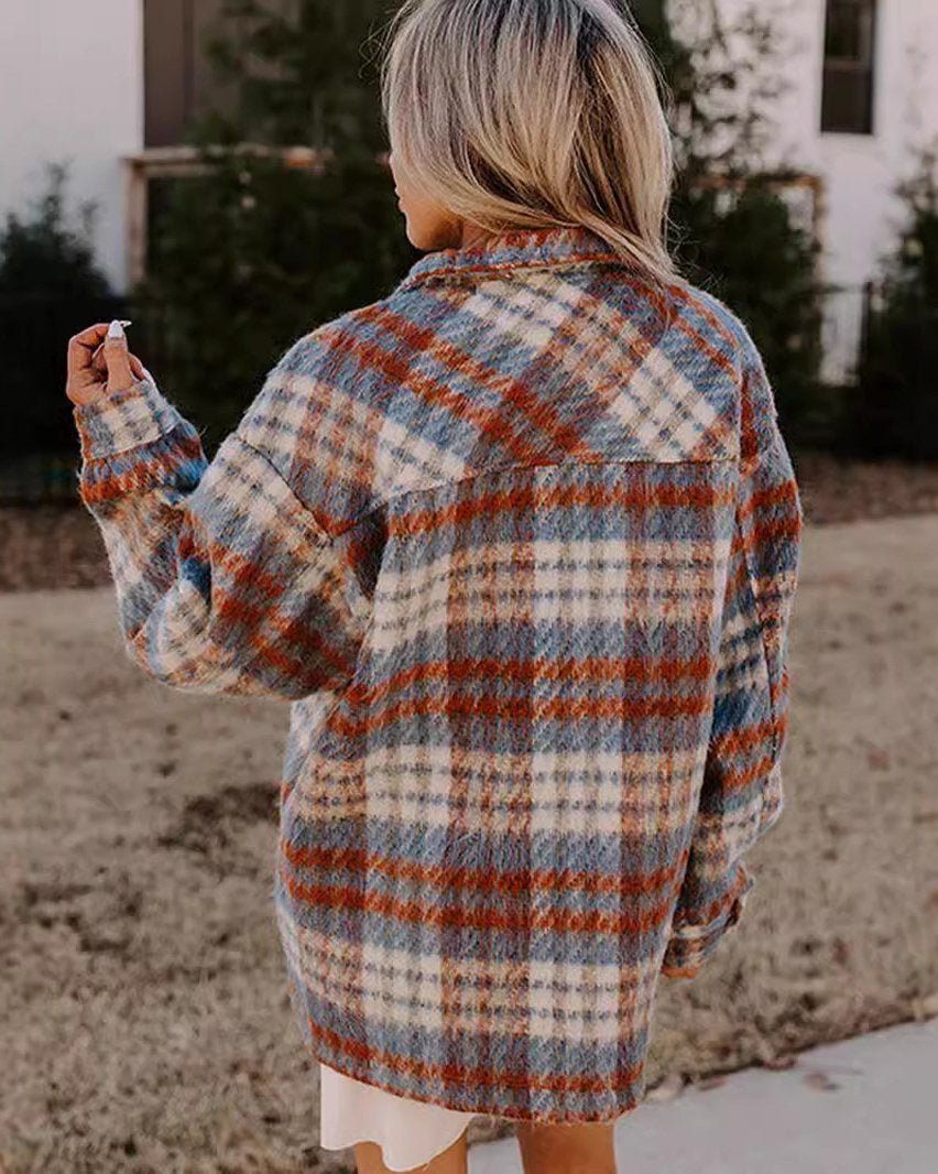 Maleney Retro Style Plaid Jacket