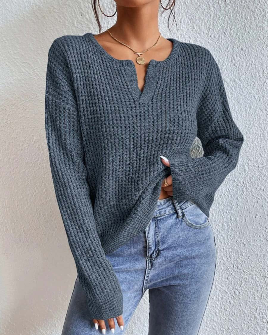 Maleney V-neck Waffle Sweater