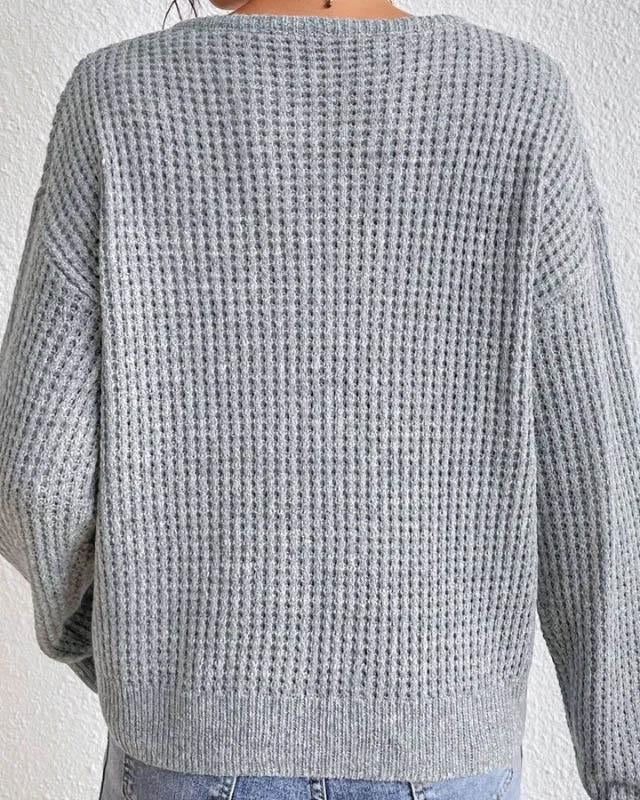 Maleney V-neck Waffle Sweater