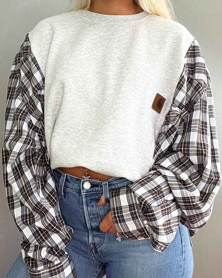 Maleney Plaid Colorblock Sweatshirt