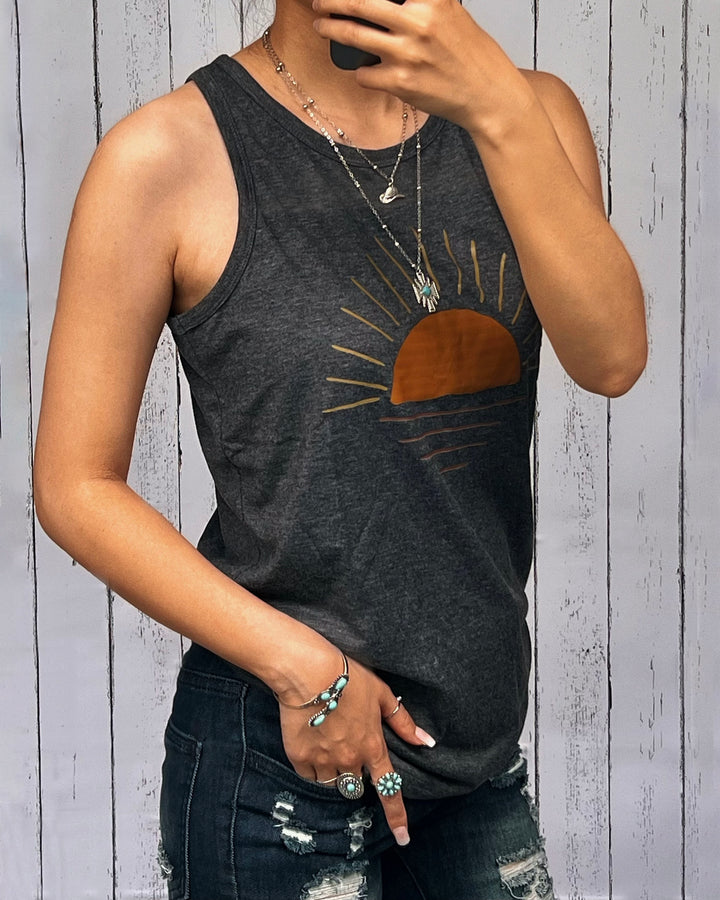 Maleney Graphic Round Neck Tank Top