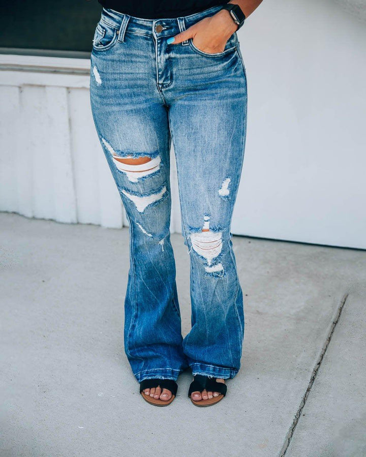 Malaney Mid-Rise Flare Jeans