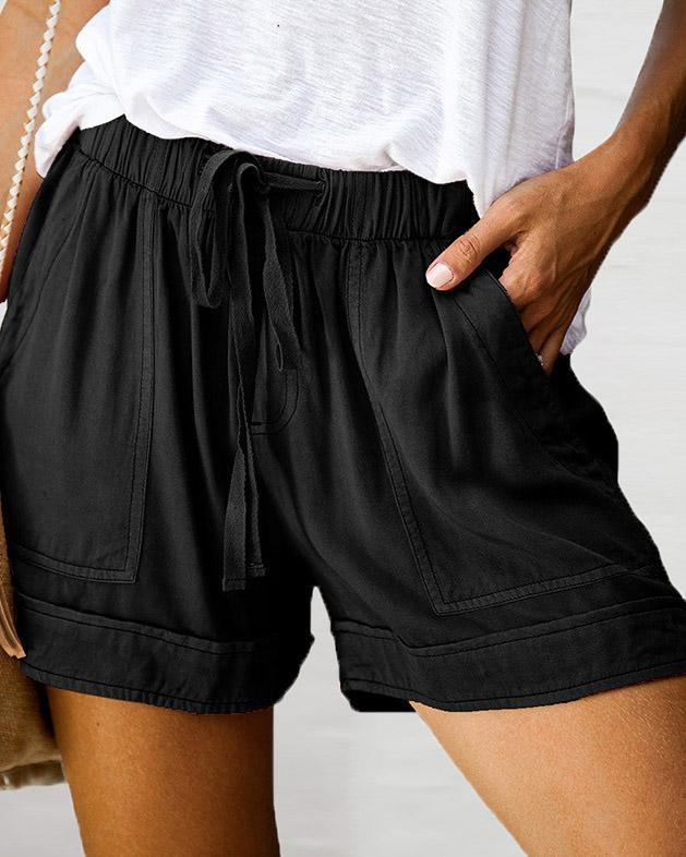 MALENEY DRAWSTRING HIGH RISE SHORTS(9 COLORS)