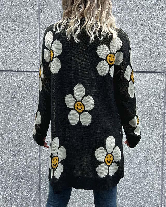 MALENEY FLORAL KNITTED CARDIGAN