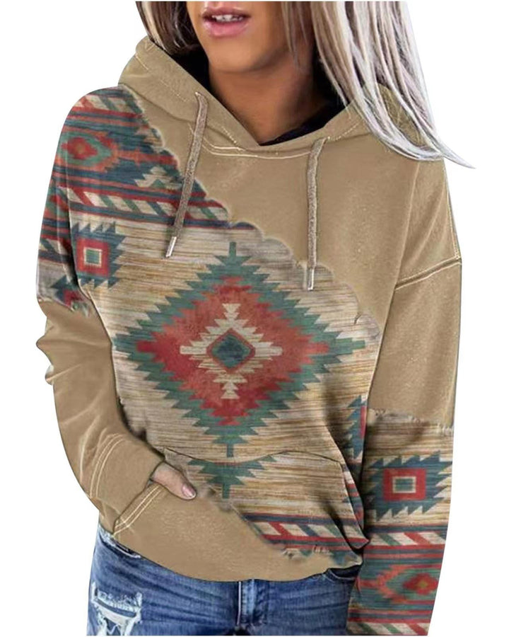 MALENEY PRINTED HOODED TOP（4 COLORS）