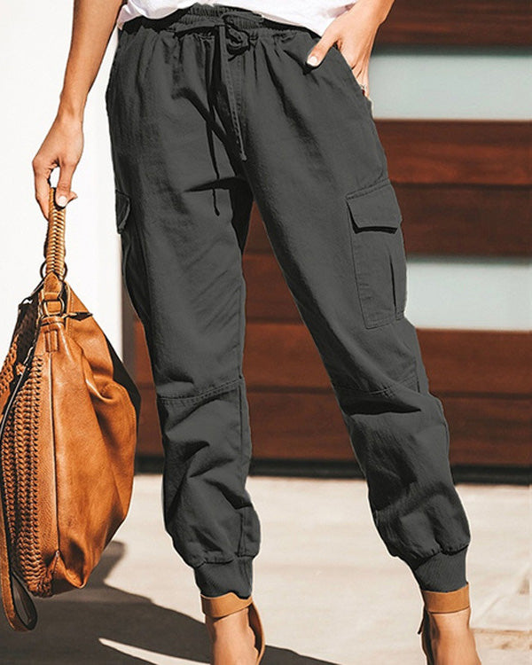 MALENEY DRAWSTRING POCKET OVERALL PANTS