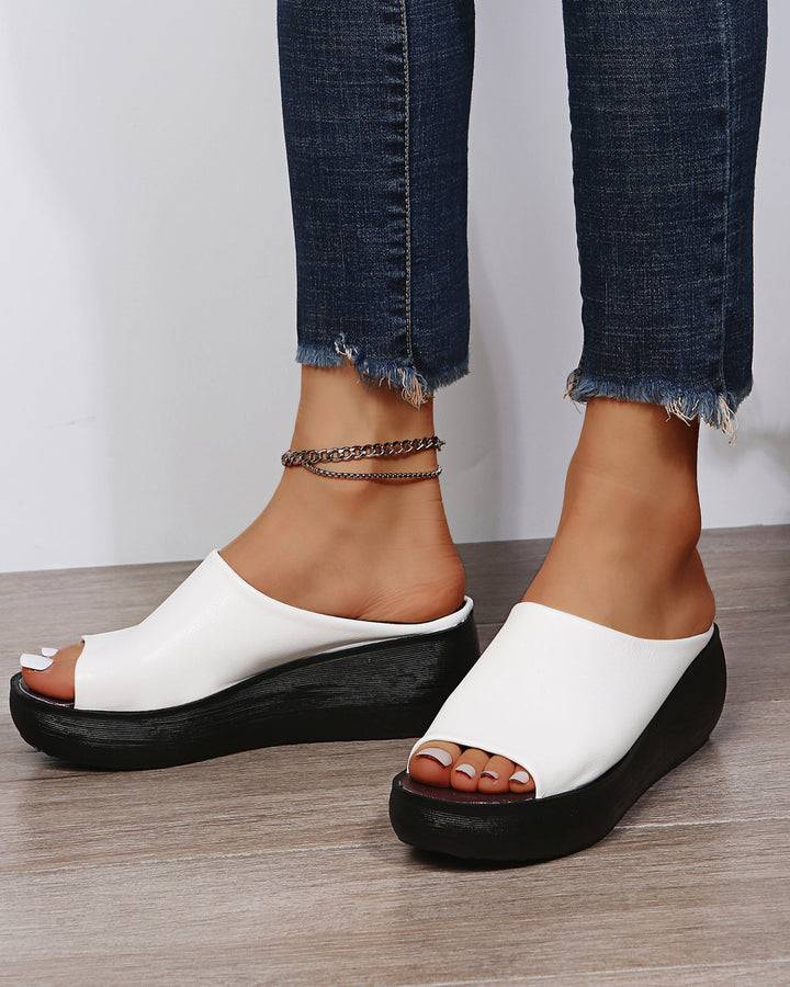 MALENEY PEEP-TOE SLUGGED BOTTOM SHOES